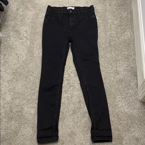 Free People High-Waisted Black Skinny Jeans 30